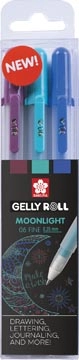 Een Sakura roller Gelly Roll Moonlight, etui van 3 stuks Galaxy koop je bij Muys Kantoor & Kado