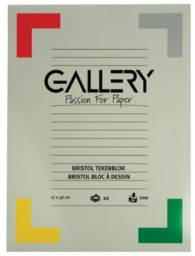 Een Gallery Bristol tekenblok ft 27 x 36 cm, 200 g/m², blok van 20 vel koop je bij Muys Kantoor & Kado