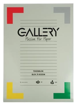 Een Gallery tekenblok, extra zwaar houtvrij papier, 190 g/m², ft 29,7 x 42 cm (A3), blok van 20 vel koop je bij Muys Kantoor & Kado