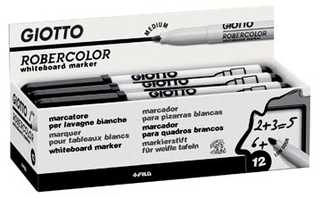 Een Giotto Robercolor whiteboardmarker, medium, ronde punt, zwart koop je bij Muys Kantoor & Kado