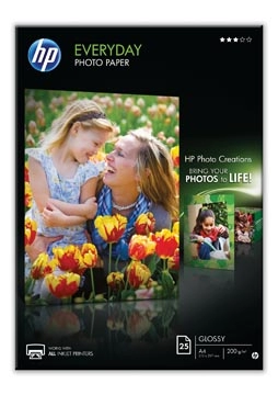 Een HP Everyday fotopapier ft A4, 200 g, pak van 25 vel, glanzend koop je bij Muys Kantoor & Kado