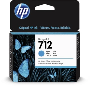 Een HP inktcartridge 712, 29 ml, OEM 3ED67A, cyaan koop je bij Muys Kantoor & Kado