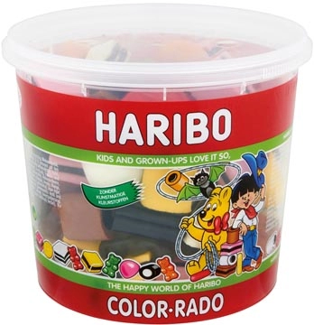 Een Haribo snoepgoed, emmer van 650 g, Color-Rado koop je bij Muys Kantoor & Kado