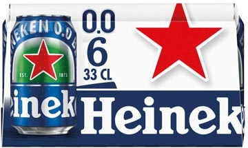 Een Heineken bier, alcoholvrij, blik van 33 cl, pak van 6 stuks koop je bij Muys Kantoor & Kado