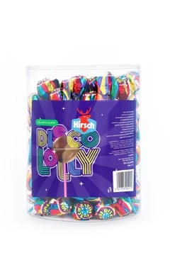 Een Hirsch Disco Lolly, 100 stuks, pot van 1,2 kg koop je bij Muys Kantoor & Kado