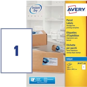 Een Avery J8167-10 adresetiketten ft 199,6 x 289,1 mm (b x h), 10 etiketten, wit koop je bij Muys Kantoor & Kado