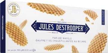 Een Jules Destrooper Parijse wafels, doos van 100 g koop je bij Muys Kantoor & Kado