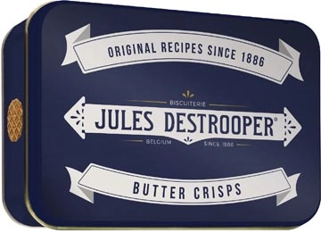 Een Jules Destrooper boterwafels, metalen doos van 75 g koop je bij Muys Kantoor & Kado