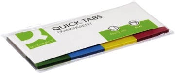 Een Q-CONNECT Quick Tabs, ft 25 x 45 mm, 4 x 40 tabs, geassorteerde kleuren koop je bij Muys Kantoor & Kado