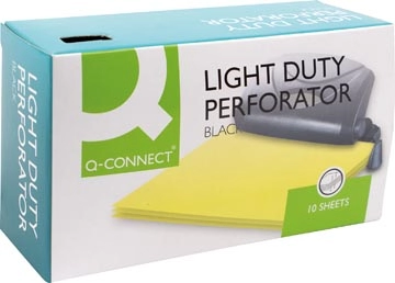 Een Q-CONNECT perforator Light Duty, 10 blad, zwart koop je bij Muys Kantoor & Kado