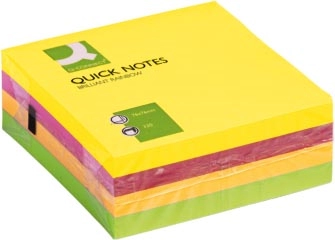 Een Q-CONNECT Quick Notes, ft 76 x 76 mm, 320 vel, geassorteerde neonkleuren koop je bij Muys Kantoor & Kado