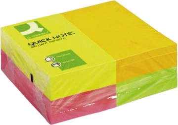 Een Q-CONNECT Quick Notes, ft 76 x 127 mm, 100 vel, pak van 12 blokken in 4 neonkleuren koop je bij Muys Kantoor & Kado