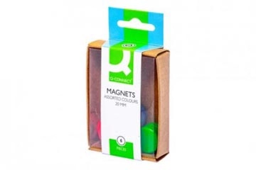 Een Q-CONNECT magneten, 20 mm, geassorteerde kleuren, doos van 6 stuks koop je bij Muys Kantoor & Kado