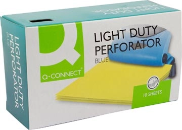 Een Q-CONNECT perforator Light Duty, 10 blad, blauw koop je bij Muys Kantoor & Kado