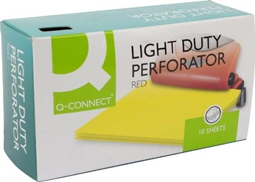 Een Q-CONNECT perforator Light Duty, 10 blad, rood koop je bij Muys Kantoor & Kado