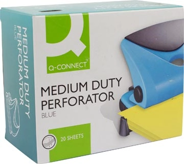 Een Q-CONNECT perforator Medium Duty, 20 blad, blauw koop je bij Muys Kantoor & Kado