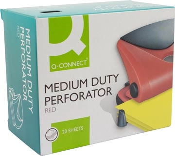 Een Q-CONNECT perforator Medium Duty, 20 blad, rood koop je bij Muys Kantoor & Kado