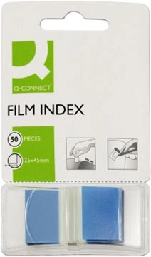 Een Q-CONNECT index, ft 25 x 45 mm, 50 tabs, blauw koop je bij Muys Kantoor & Kado