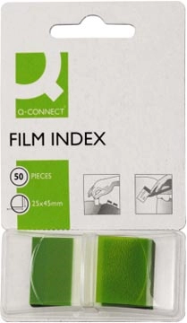 Een Q-CONNECT index, ft 25 x 45 mm, 50 tabs, groen koop je bij Muys Kantoor & Kado