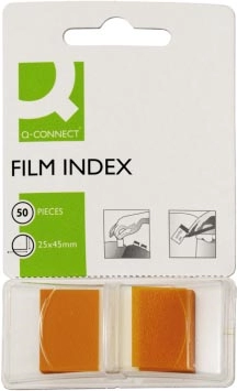 Een Q-CONNECT index, ft 25 x 45 mm, 50 tabs, oranje koop je bij Muys Kantoor & Kado