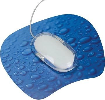 Een Q-CONNECT Muismat antislip regendruppels blauw koop je bij Muys Kantoor & Kado