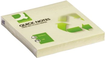 Een Q-CONNECT Quick Notes Recycled, ft 76 x 76 mm, 100 vel, geel koop je bij Muys Kantoor & Kado