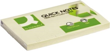 Een Q-CONNECT Quick Notes Recycled, ft 76 x 127 mm, 100 vel, geel koop je bij Muys Kantoor & Kado