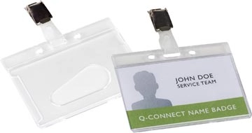 Een Q-CONNECT badge met clip 85 x 54 mm koop je bij Muys Kantoor & Kado