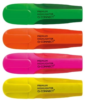 Een Q-CONNECT Premium markeerstift, geassorteerde kleuren, pak van 4 stuks koop je bij Muys Kantoor & Kado