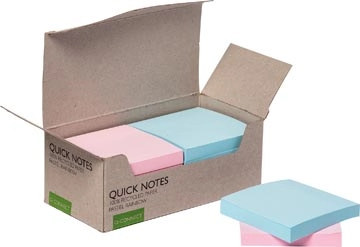 Een Q-CONNECT Quick Notes Recycled pastel, ft 76 x 76 mm, 100 vel, doos van 12 stuks in geassorteerde kleuren koop je bij Muys Kantoor & Kado