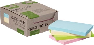 Een Q-CONNECT Quick Notes Recycled pastel, ft 76 x 127 mm, 100 vel, doos van 12 stuks in geassorteerde kleure koop je bij Muys Kantoor & Kado