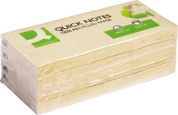 Een Q-CONNECT Quick Notes Recycled, ft 38 x 51 mm, 100 vel, pak van 3 blokken, geel koop je bij Muys Kantoor & Kado