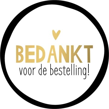 Een KP etiket "Bedankt voor de bestelling", diameter 40 mm, rol van 250 stuks koop je bij Muys Kantoor & Kado