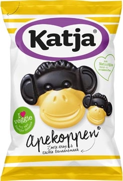 Een Katja Apekoppen snoep, zoete drop en banaansmaak, zak van 255 g koop je bij Muys Kantoor & Kado