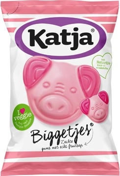 Een Katja Biggetjes snoep, zachte gums met echt fruitsap, zak van 255 g koop je bij Muys Kantoor & Kado