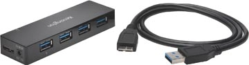 Een Kensington USB 3.0 Hub 4-poorten, met oplaadfunctie koop je bij Muys Kantoor & Kado