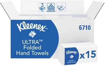 Een Kleenex papieren vouwhandoeken, Ultra Super Soft, 3-laags, 96 vellen, pak van 15 stuks koop je bij Muys Kantoor & Kado