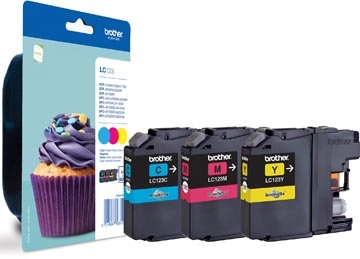 Een Brother inktcartridge, 600 pagina's, OEM LC-123RBWBP, 3 kleuren koop je bij Muys Kantoor & Kado