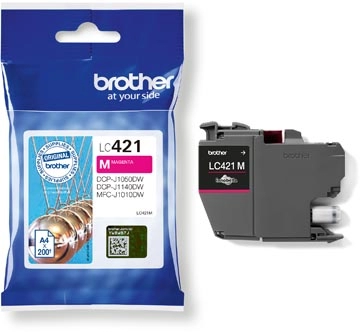 Een Brother inktcartridge, 200 pagina's, OEM LC-421M, magenta koop je bij Muys Kantoor & Kado