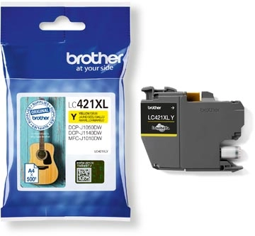 Een Brother inktcartridge, 500 pagina's, OEM LC-421XLY, geel koop je bij Muys Kantoor & Kado