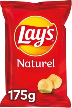 Een Lay's Chips Naturel, zak van 175 g koop je bij Muys Kantoor & Kado