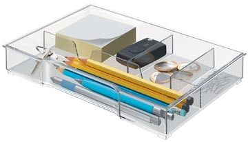 Een Leitz opbergbak, voor ladenblokken uit Plus en WOWserie, 4 vakken, transparant koop je bij Muys Kantoor & Kado