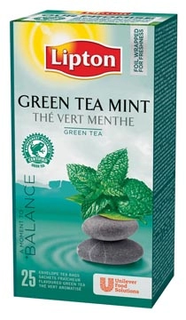 Een Lipton thee, Green Tea Mint, pak van 25 zakjes koop je bij Muys Kantoor & Kado