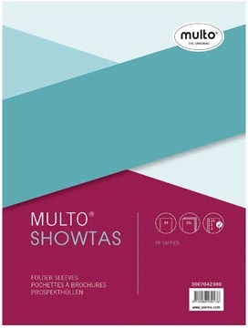 Een Multo geperforeerde showtas ft A3, 2-, 4- en 23-gaatsperforatie, 80 micron, gekorreld, pak van 10 st koop je bij Muys Kantoor & Kado