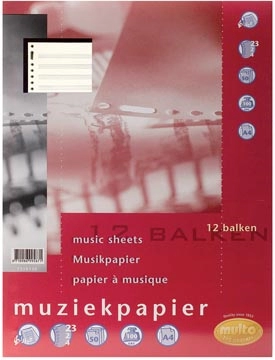 Een Multo muziekpapier voor ft A4, 23-gaatsperforatie koop je bij Muys Kantoor & Kado