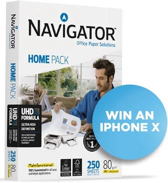 Een Navigator Home Pack printpapier ft A4,80 g, pak van 250 vel koop je bij Muys Kantoor & Kado