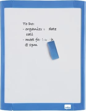 Een Nobo Mini whiteboard, magnetisch, met gekleurd frame, 28 x 21,6 cm koop je bij Muys Kantoor & Kado