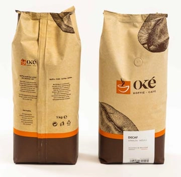 Een Oké koffie, gemalen, zak van 1 kg, Deca koop je bij Muys Kantoor & Kado