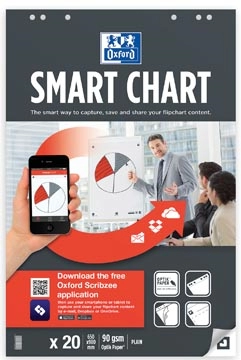 Een Oxford flipchartblok Smart Chart, ft 65 x 98 cm, blanco, pak van 20 vel koop je bij Muys Kantoor & Kado