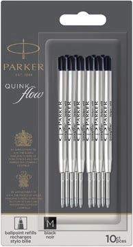 Een Parker Quinkflow vulling voor balpen, medium, zwart, blister met 10 stuks koop je bij Muys Kantoor & Kado